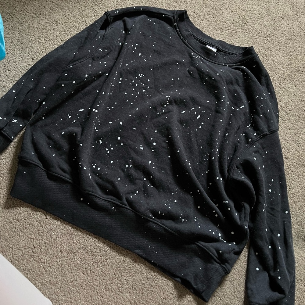 Black splatter crewneck